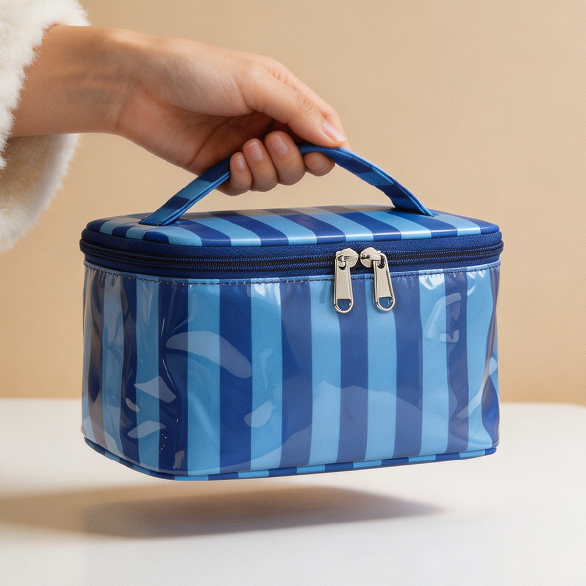 Torba kosmetyczna z PVC z pask – Skincare D'Alba recenzja i cena